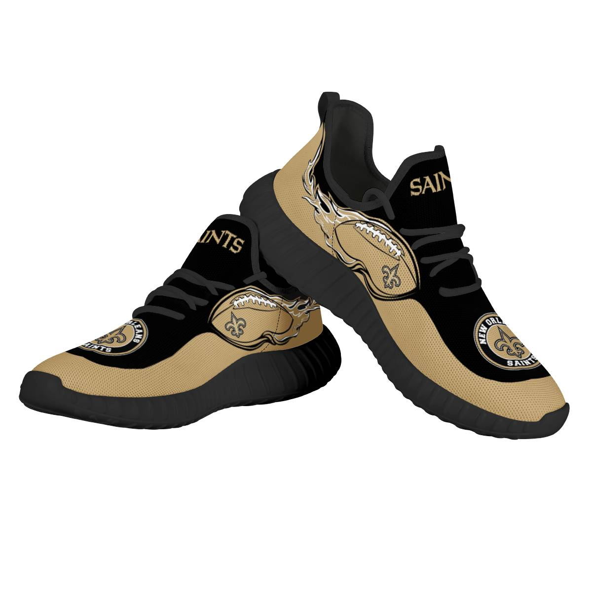 Women's NFL New Orleans Saints Mesh Knit Sneakers/Shoes 002